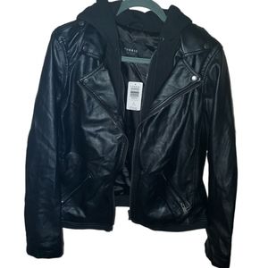TORRID leather& sweater jacket